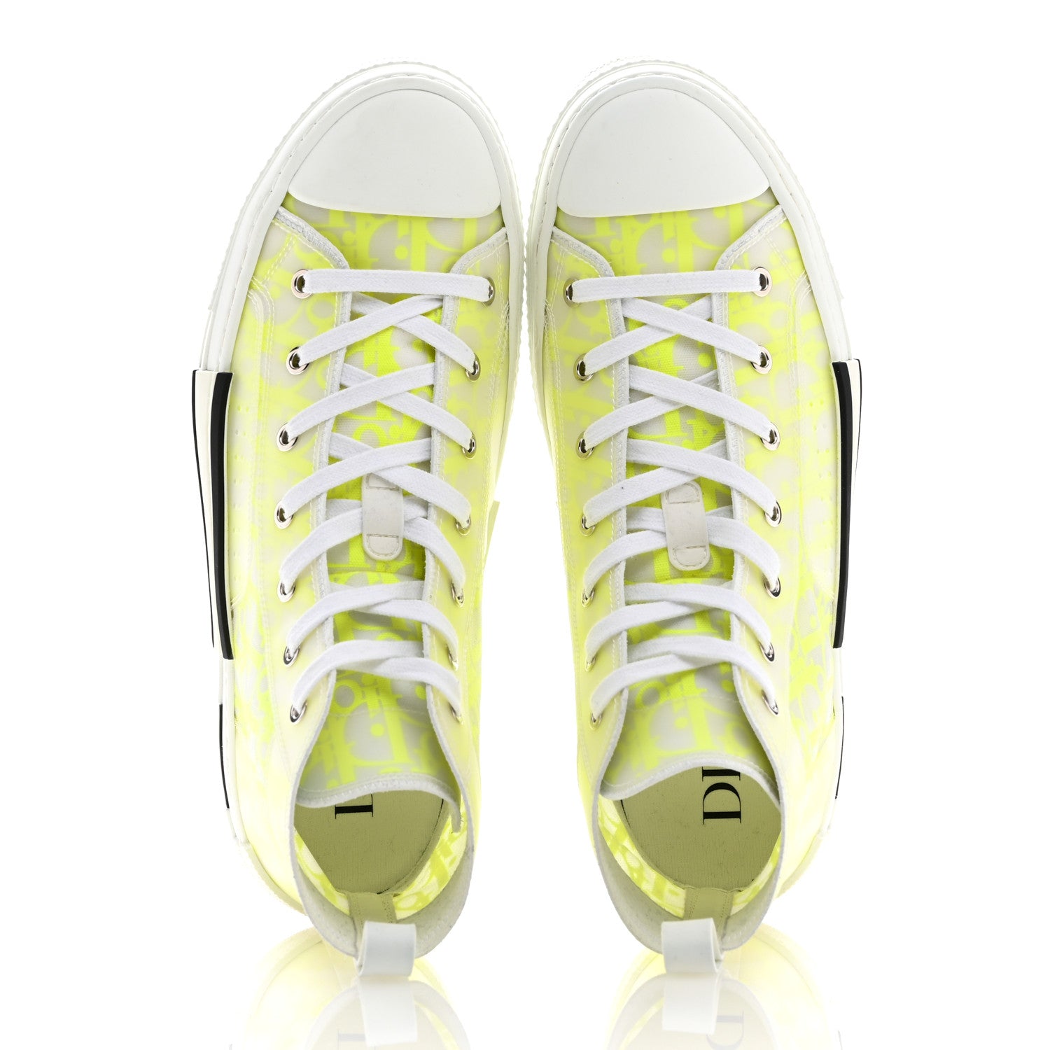 Christian Dior Technical Canvas Oblique Mens B23 High Top Sneakers 42 Yellow 2 of 9
