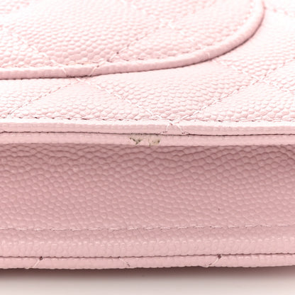 Chanel Caviar Quilted Wallet on Chain WOC Light Pink 12 of 13
