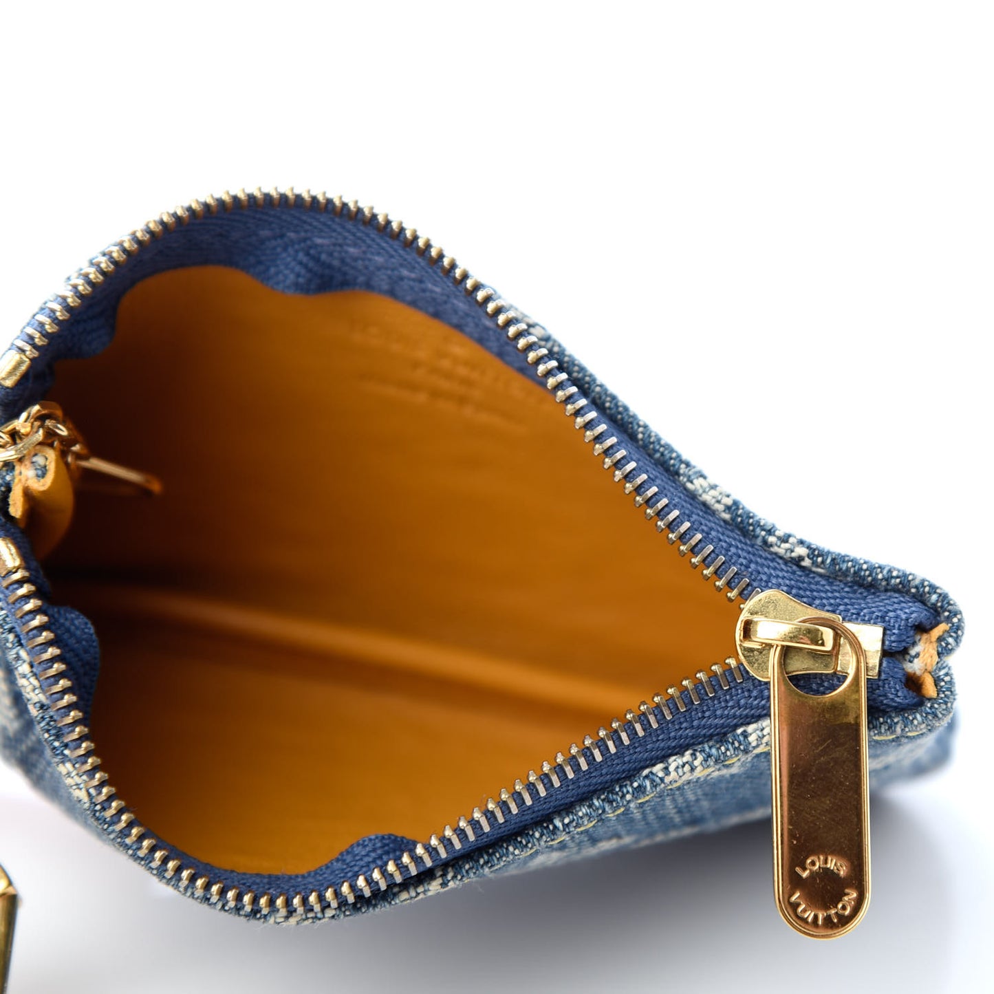 Monogram Denim Key Pouch Blue