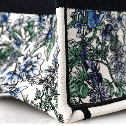 Christian Dior Canvas Embroidered Medium Flowers Book Tote Blue 11 of 11