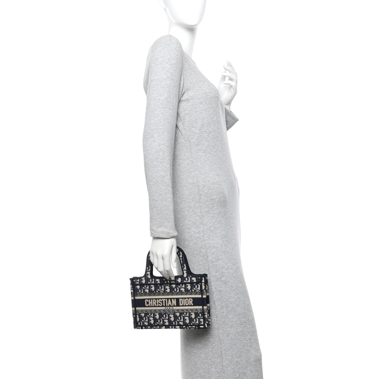 Christian Dior Oblique Mini Book Tote Blue Multicolor 2 of 11