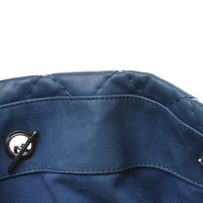 Chanel Iridescent Calfskin Quilted Shopping Tote Blue 18 of 19