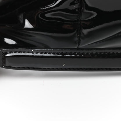 Saint Laurent Patent Lambskin Quilted Medium Loulou Puffer Monogram Chain Satchel Black 14 of 14