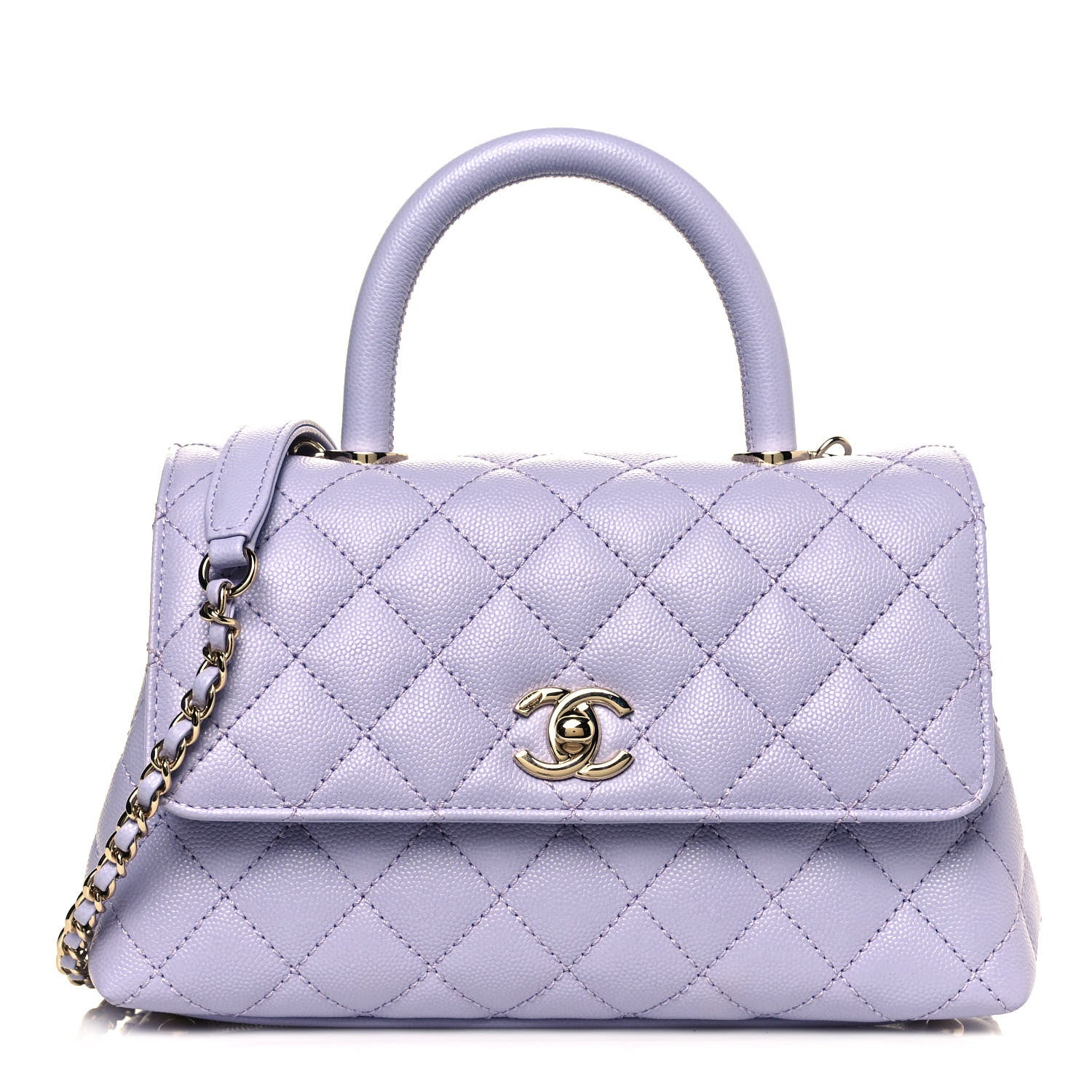 Chanel Caviar Quilted Mini Coco Handle Flap Light Purple 1 of 12