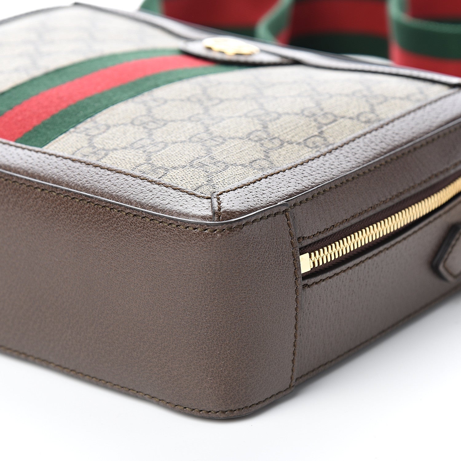 Gucci GG Supreme Monogram Web Small Ophidia Top Handle Shoulder Bag Brown 8 of 9