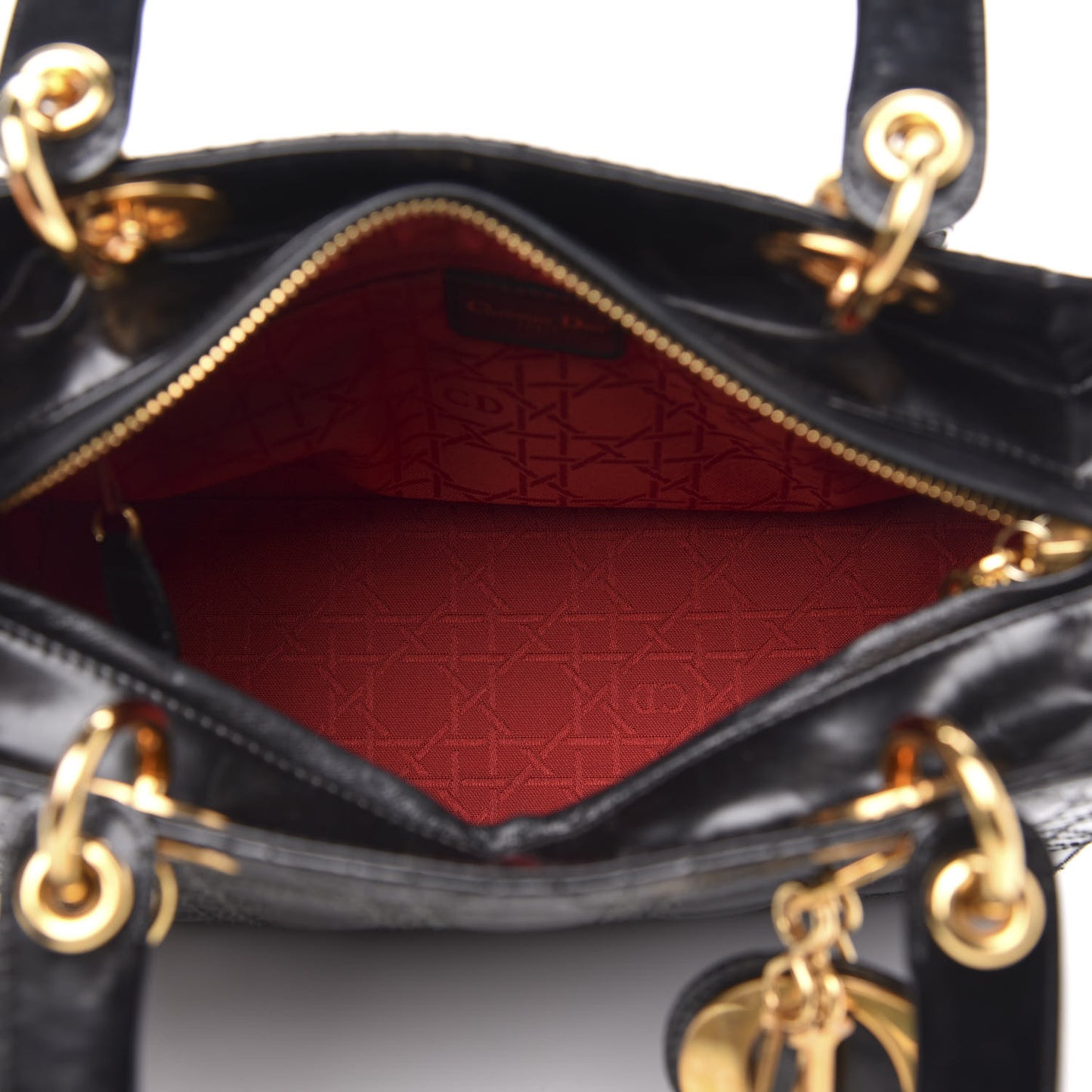 Patent Cannage Medium Lady Dior Black