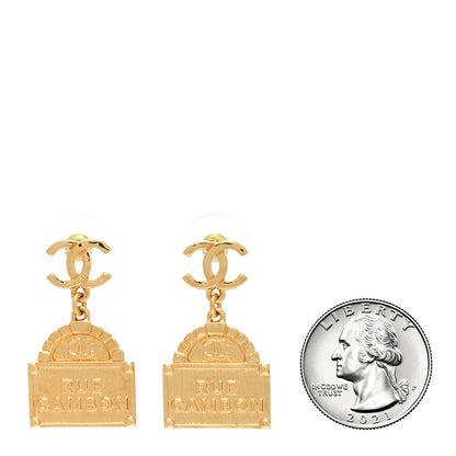Chanel Metal CC Rue Cambon Drop Earrings Gold 2 of 5