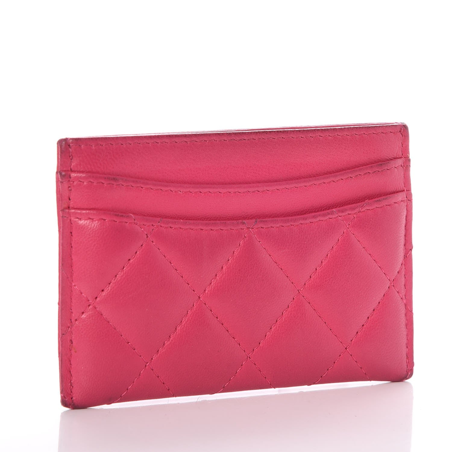Chanel Lambskin Quilted Card Holder Fuchsia 3 of 13