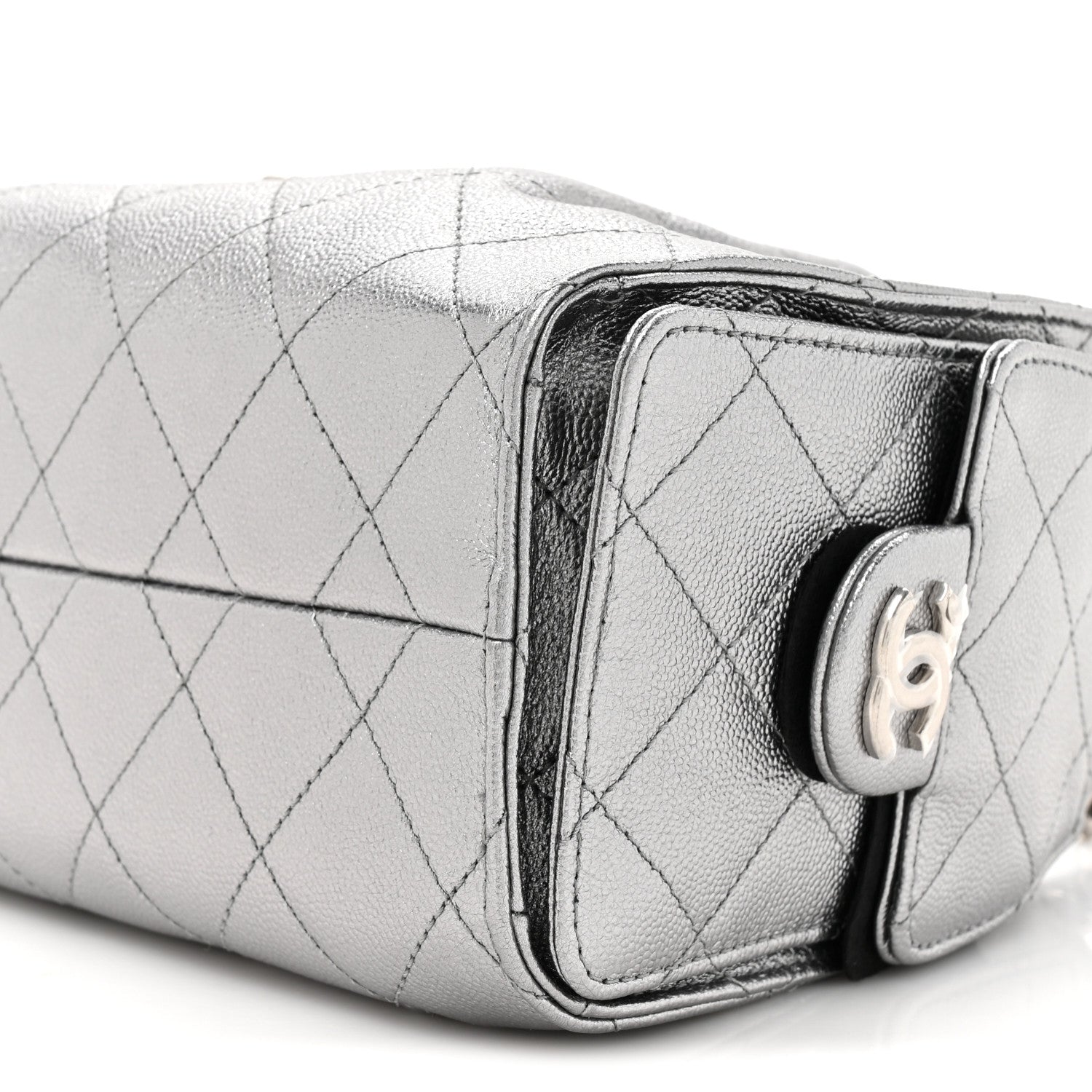 Chanel Metallic Caviar Quilted Mini Chanel 25 Handbag Anthracite 9 of 10