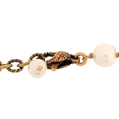 Gucci Interlocking G Flower Pearl Bracelet Gold 4 of 4