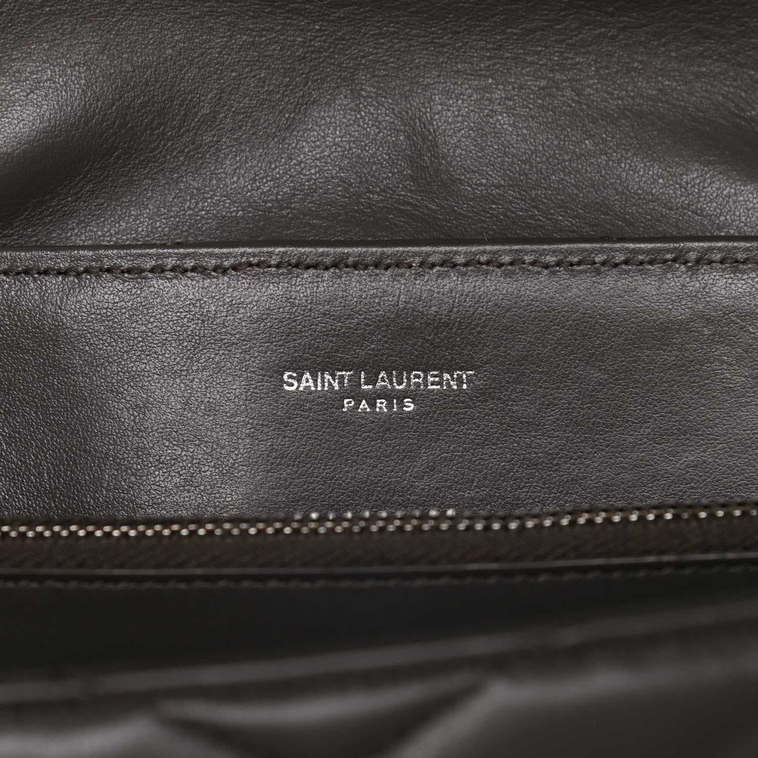 Saint Laurent Calfskin Y Quilted Monogram Medium Loulou Chain Satchel Earth 8 of 17