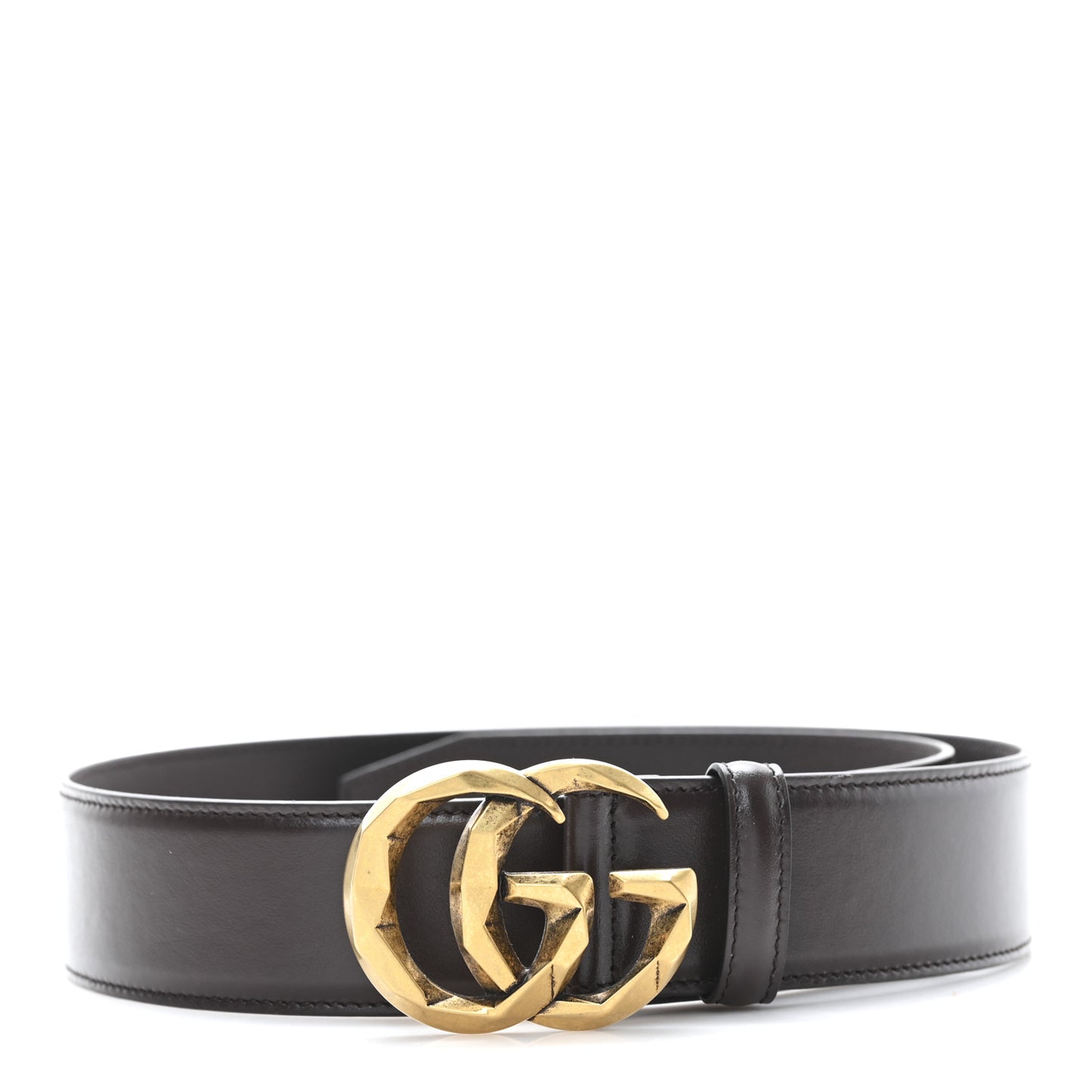 Plutone Calfskin Geometric Double G 40mm Belt 80 32 Brown