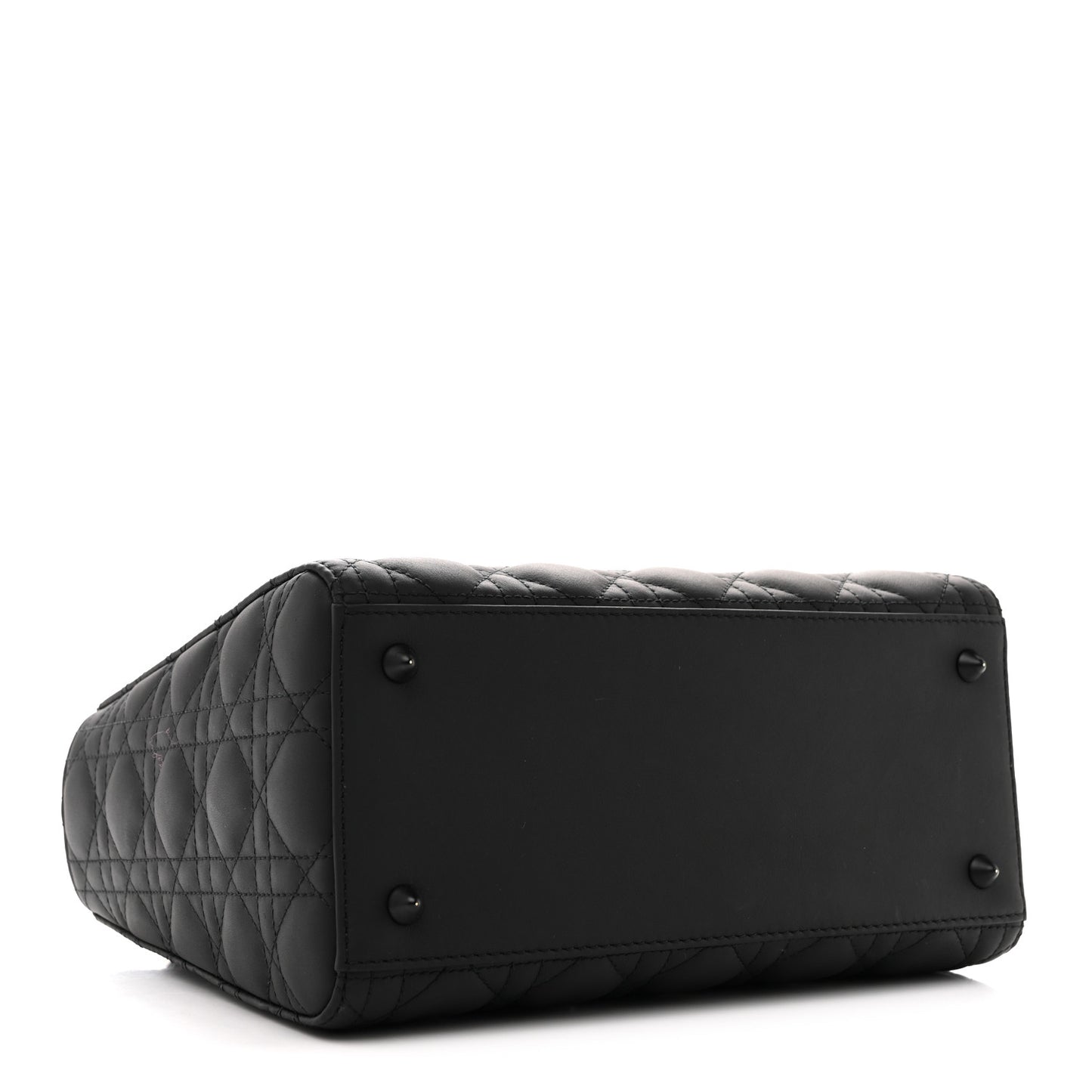 Ultra Matte Calfskin Cannage Medium Lady Dior Black