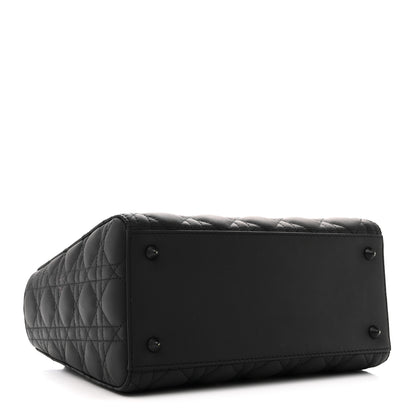 Christian Dior Ultra Matte Calfskin Cannage Medium Lady Dior Black 4 of 11