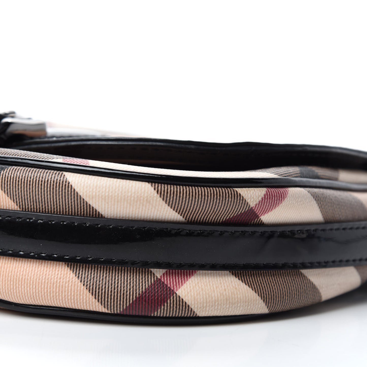 Patent Nova Check Crossbody Bag Black