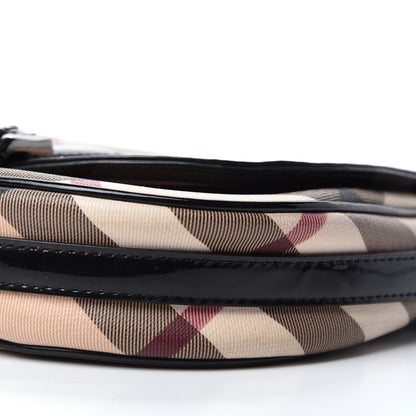 Burberry Patent Nova Check Crossbody Bag Black 7 of 14