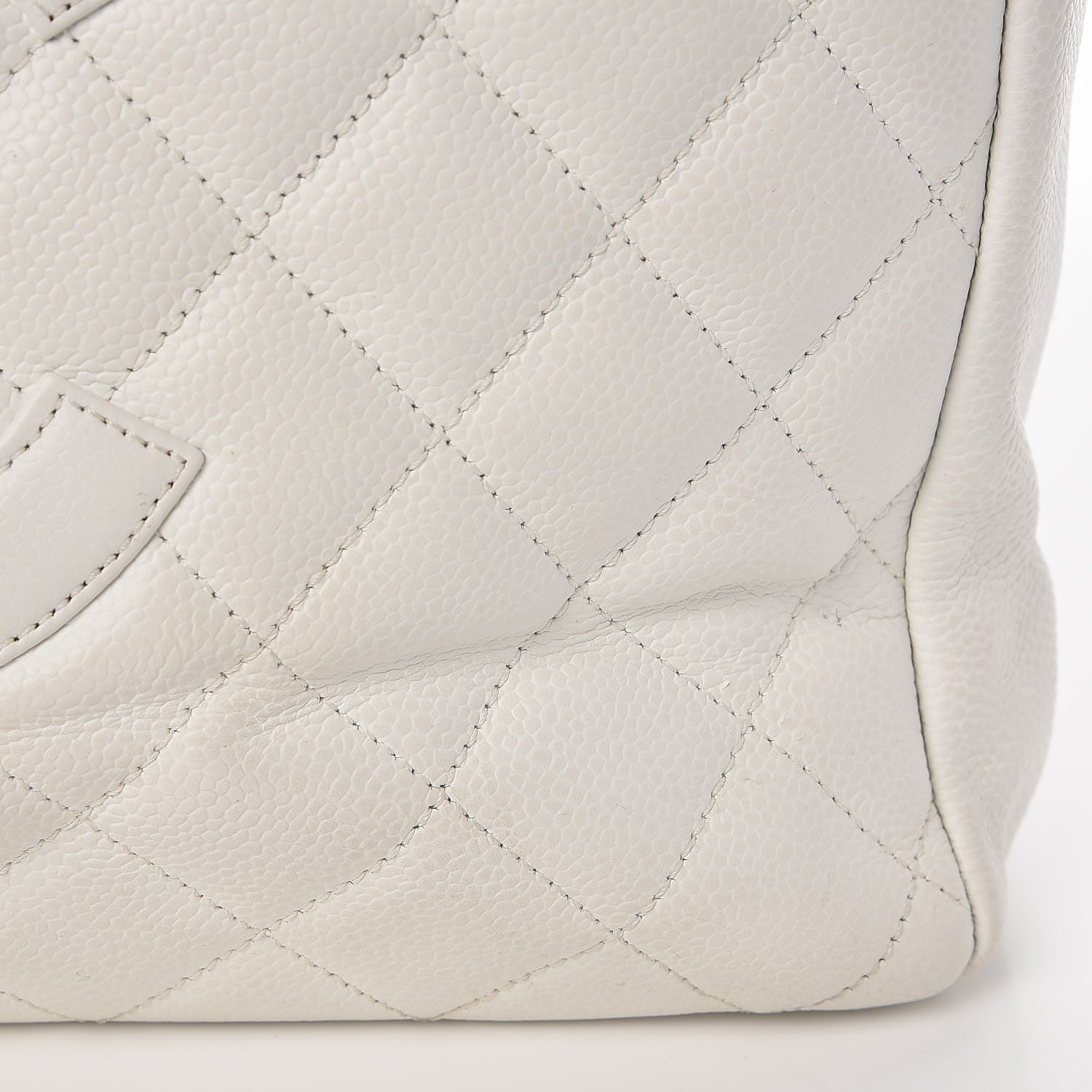 Chanel Caviar Quilted Grand Shopping Tote GST White 9 of 24