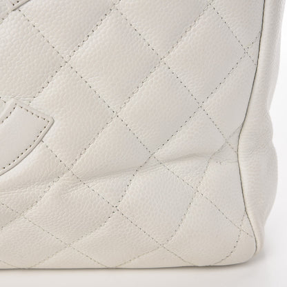Chanel Caviar Quilted Grand Shopping Tote GST White 9 of 24