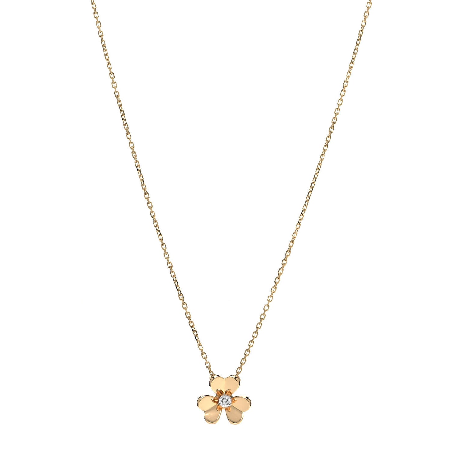 18K Yellow Gold Diamond Mini Frivole Pendant Necklace