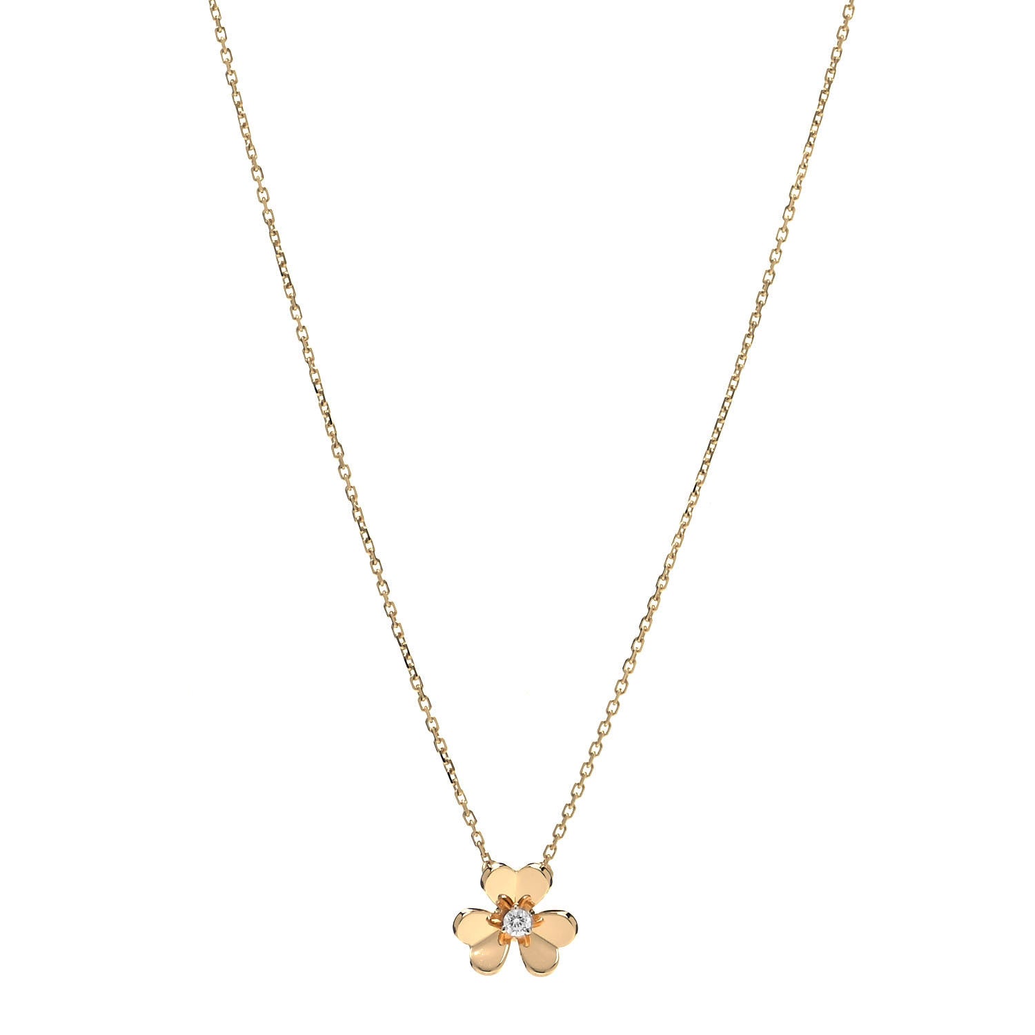 Van Cleef & Arpels 18K Yellow Gold Diamond Mini Frivole Pendant Necklace 1 of 6