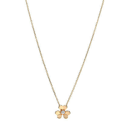 Van Cleef & Arpels 18K Yellow Gold Diamond Mini Frivole Pendant Necklace 1 of 6