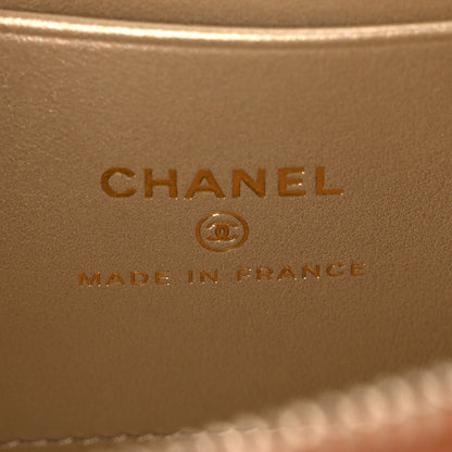 Chanel Lambskin Quilted Pearl Crush Small Vanity Case With Chain Brown 6 of 12