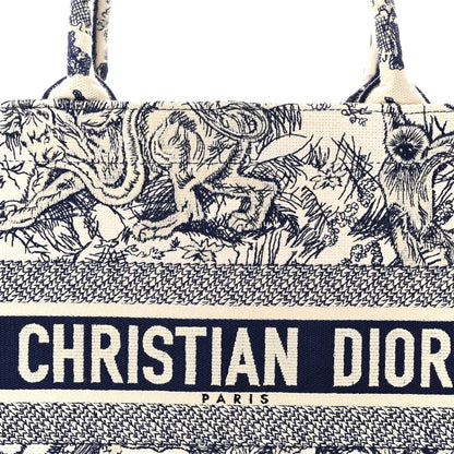 Christian Dior Canvas Embroidered Medium Dioriviera Toile De Jouy Book Tote Blue 8 of 17