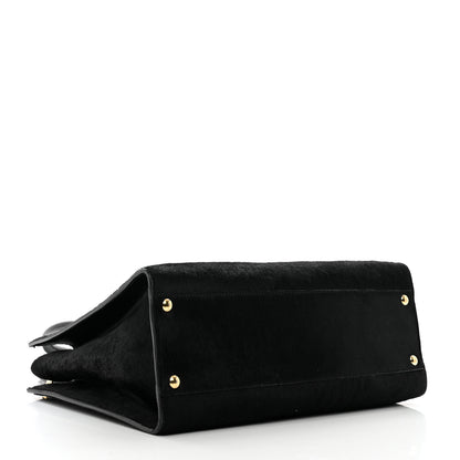 Salvatore Ferragamo Pony Hair Gancio Lock Tote Black 4 of 11