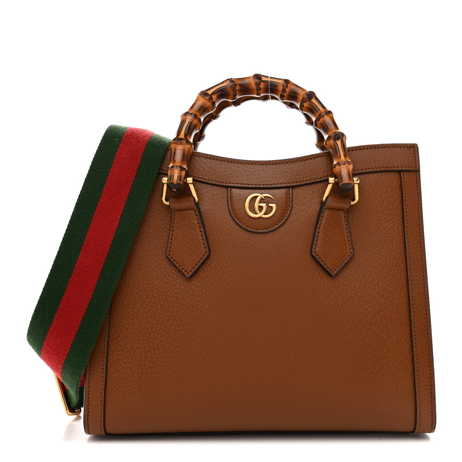 Gucci Textured Dollar Calfskin Web Small Diana Tote Bag Cuir Black 1 of 14