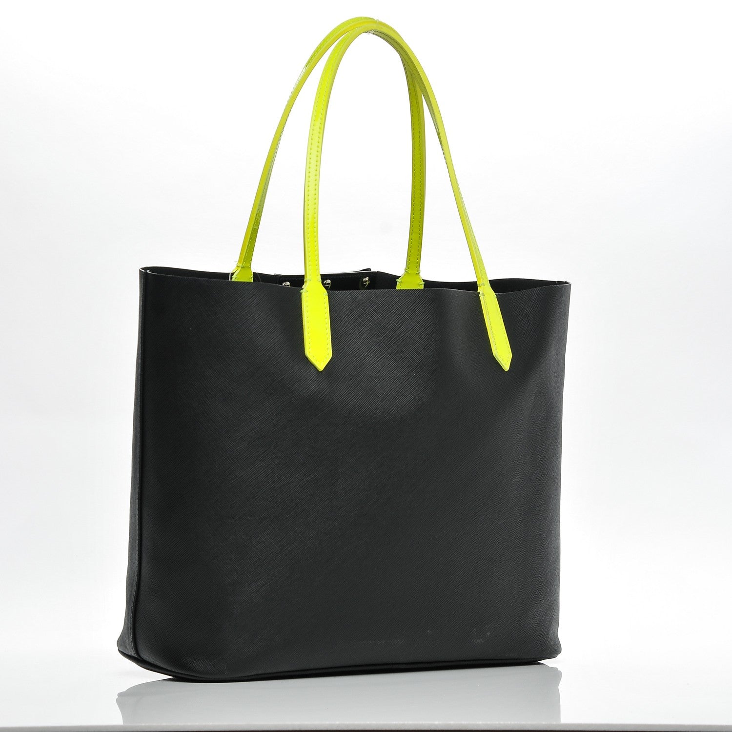 Givenchy Calfskin Small Antigona Tote Black Neon Yellow 3 of 7