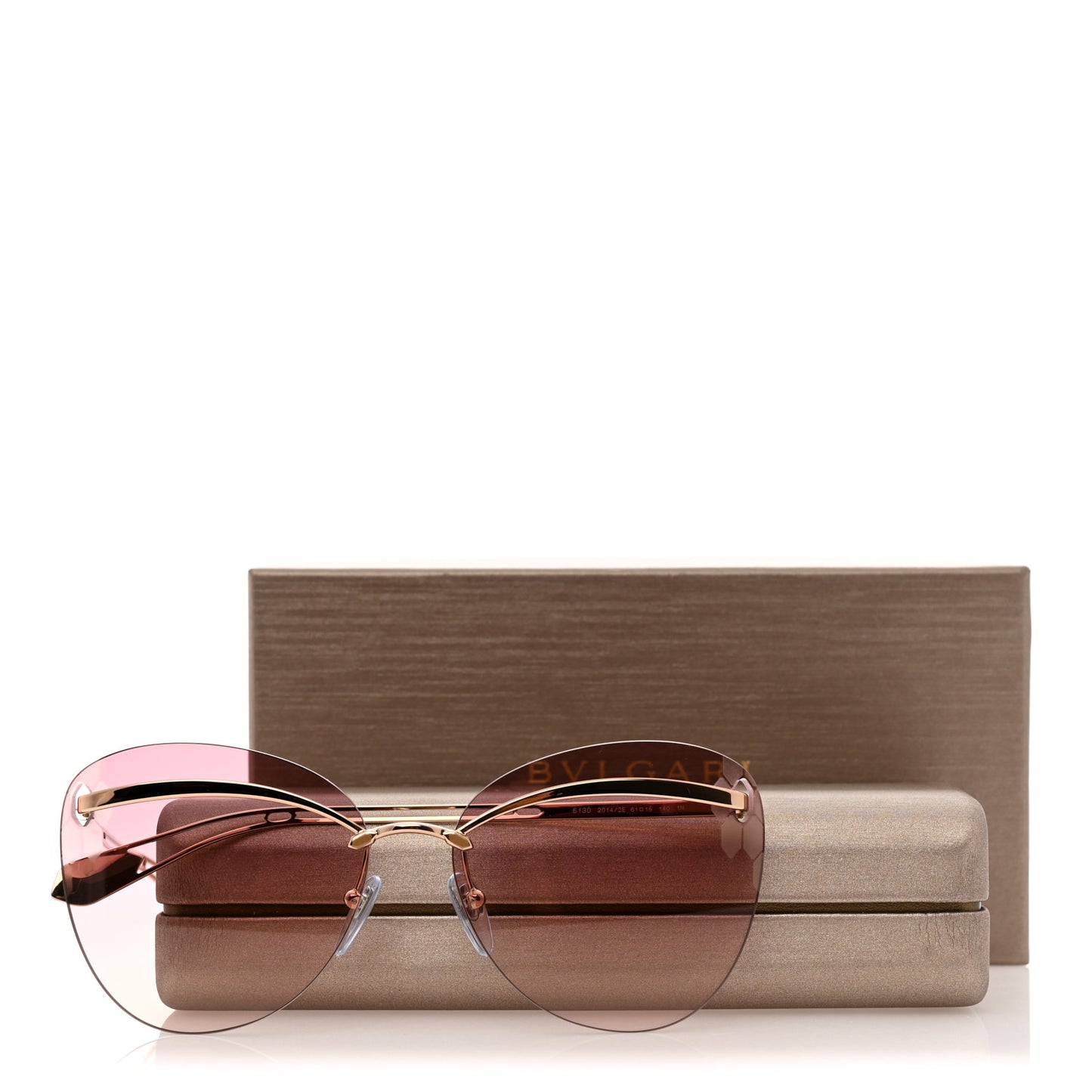 Metal Serpenti Flyingscale Butterfly Sunglasses 6130 Gold Pink