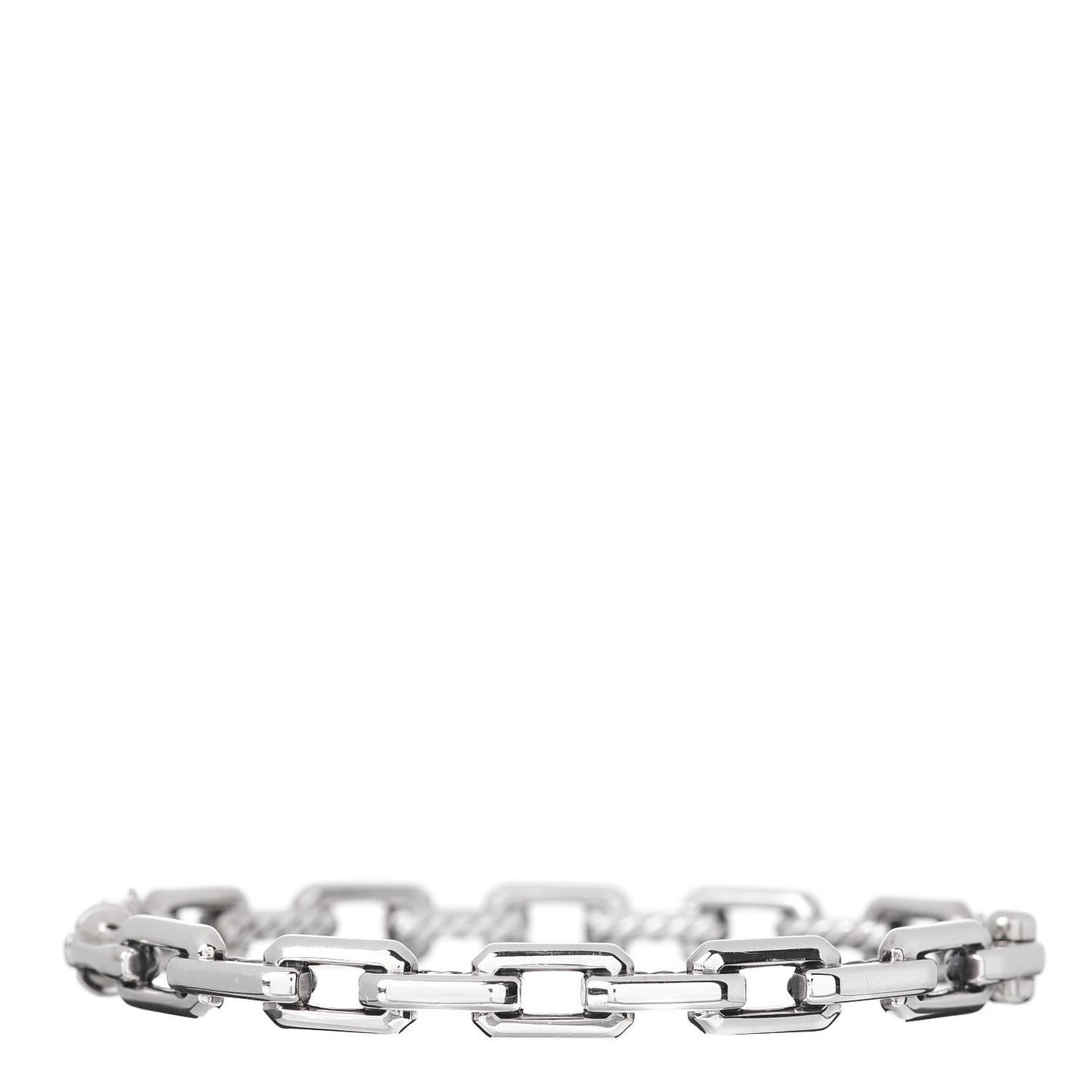 Sterling Silver Diamond 7mm Stax Link Bangle Bracelet