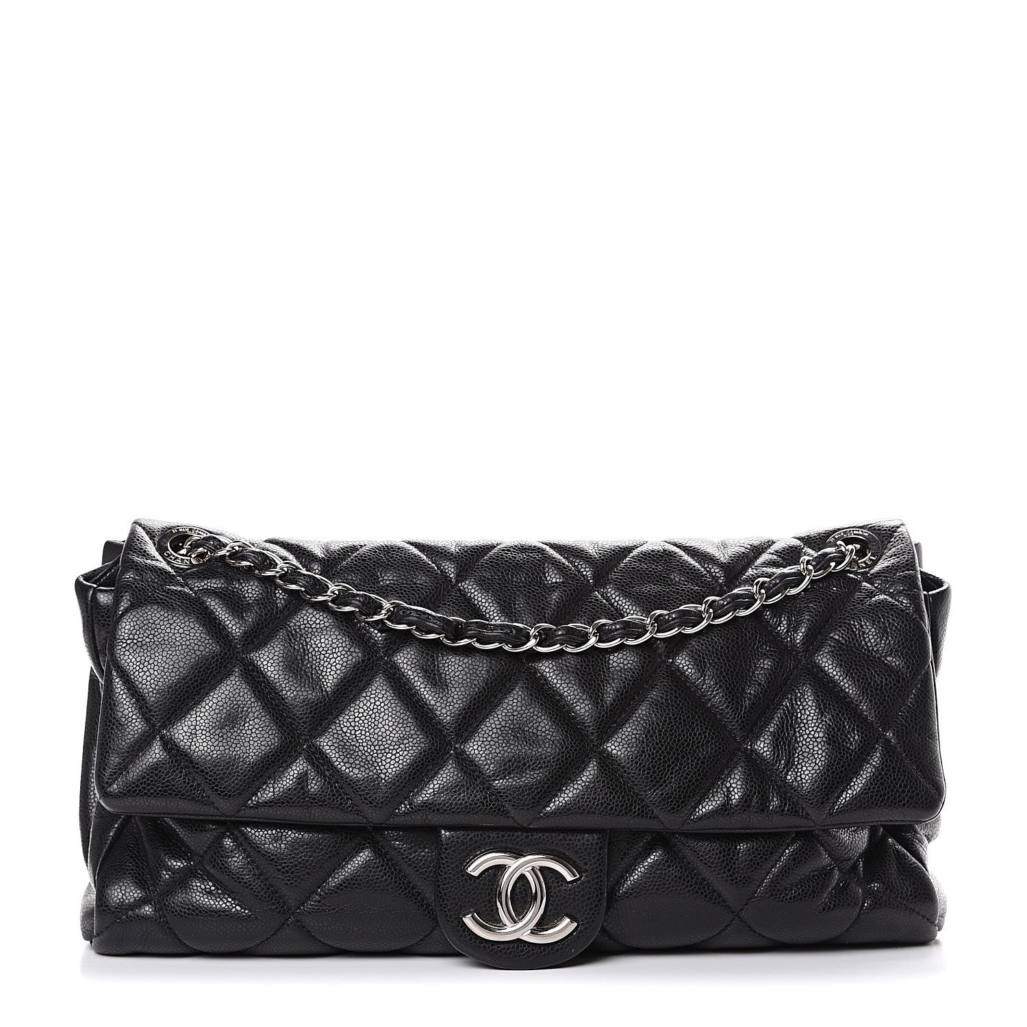 Chanel Glazed Caviar Medium Nature Flap Bag Black 1 of 15