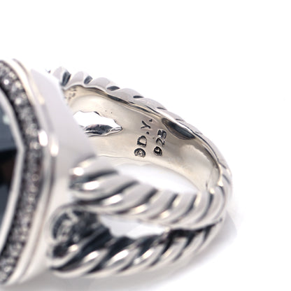 David Yurman Sterling Silver Diamond Hematite 11mm Albion Ring 52 6 4 of 5