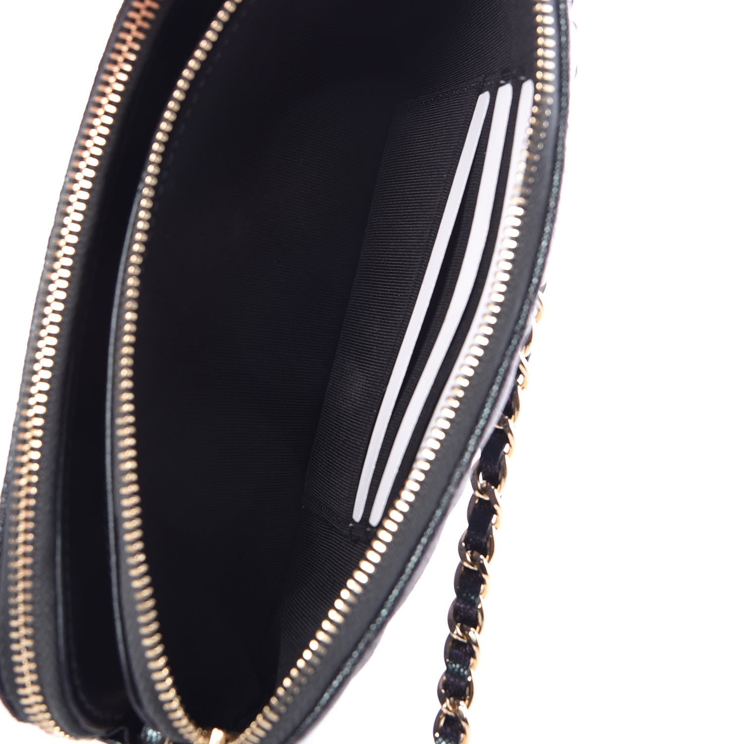 Chanel Iridescent Caviar Quilted Clutch With Chain Black 10 of 12