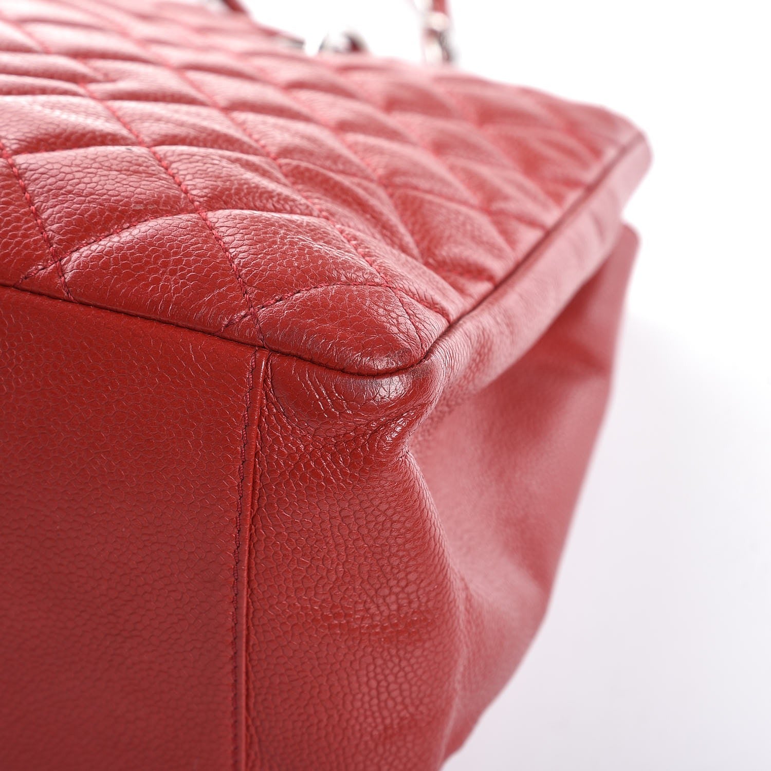 Chanel Caviar Quilted Grand Shopping Tote GST Red 10 of 12