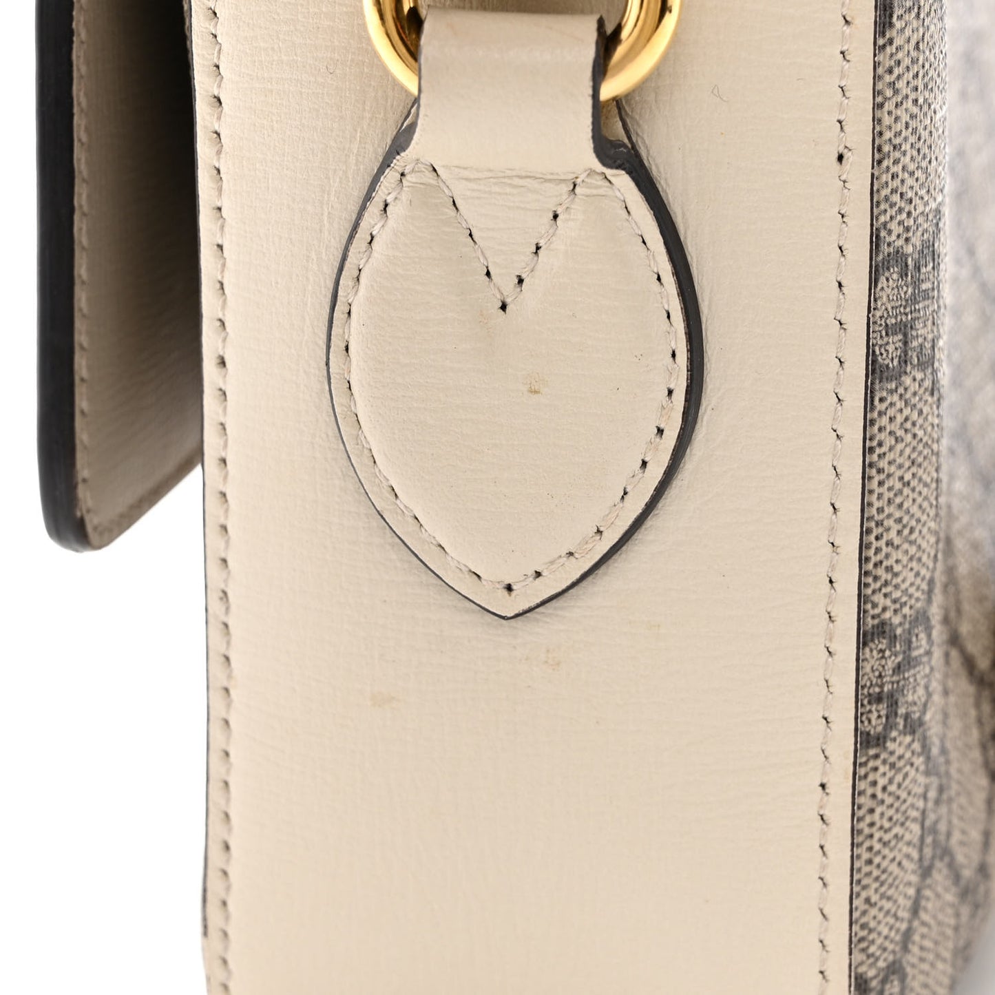 GG Supreme Monogram Small Horsebit 1955 Shoulder Bag Beige Mystic White
