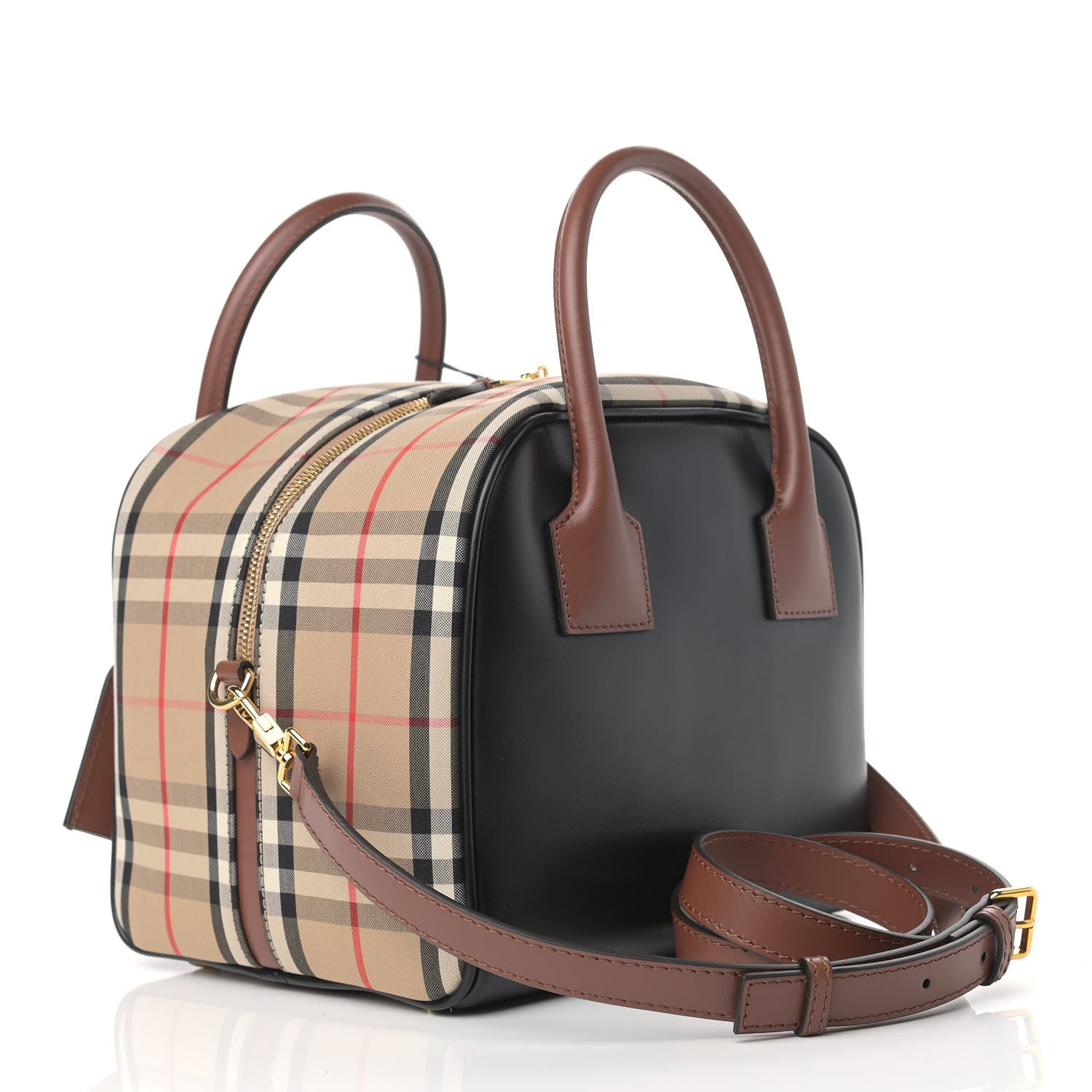 Burberry Smooth Calfskin Small Cube Bowling Bag Black 3 of 9