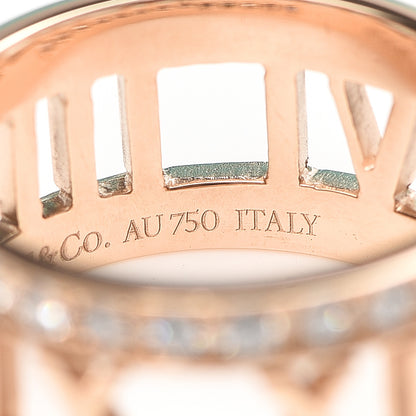 Tiffany 18K Rose Gold Diamond Wide Atlas Open Ring 49 5 5 of 6