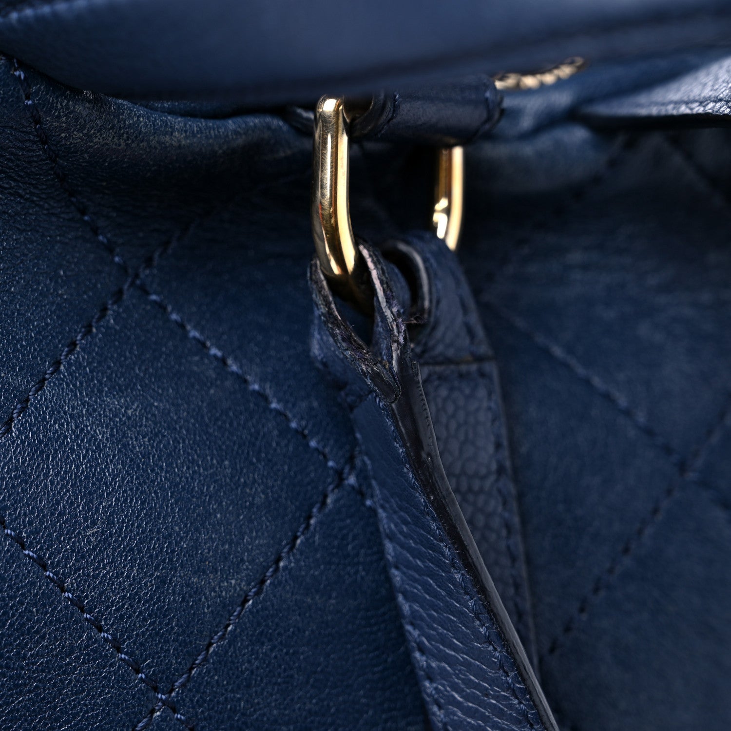 Chanel Sheepskin Caviar Quilted Daily Round Backpack Blue 14 of 16