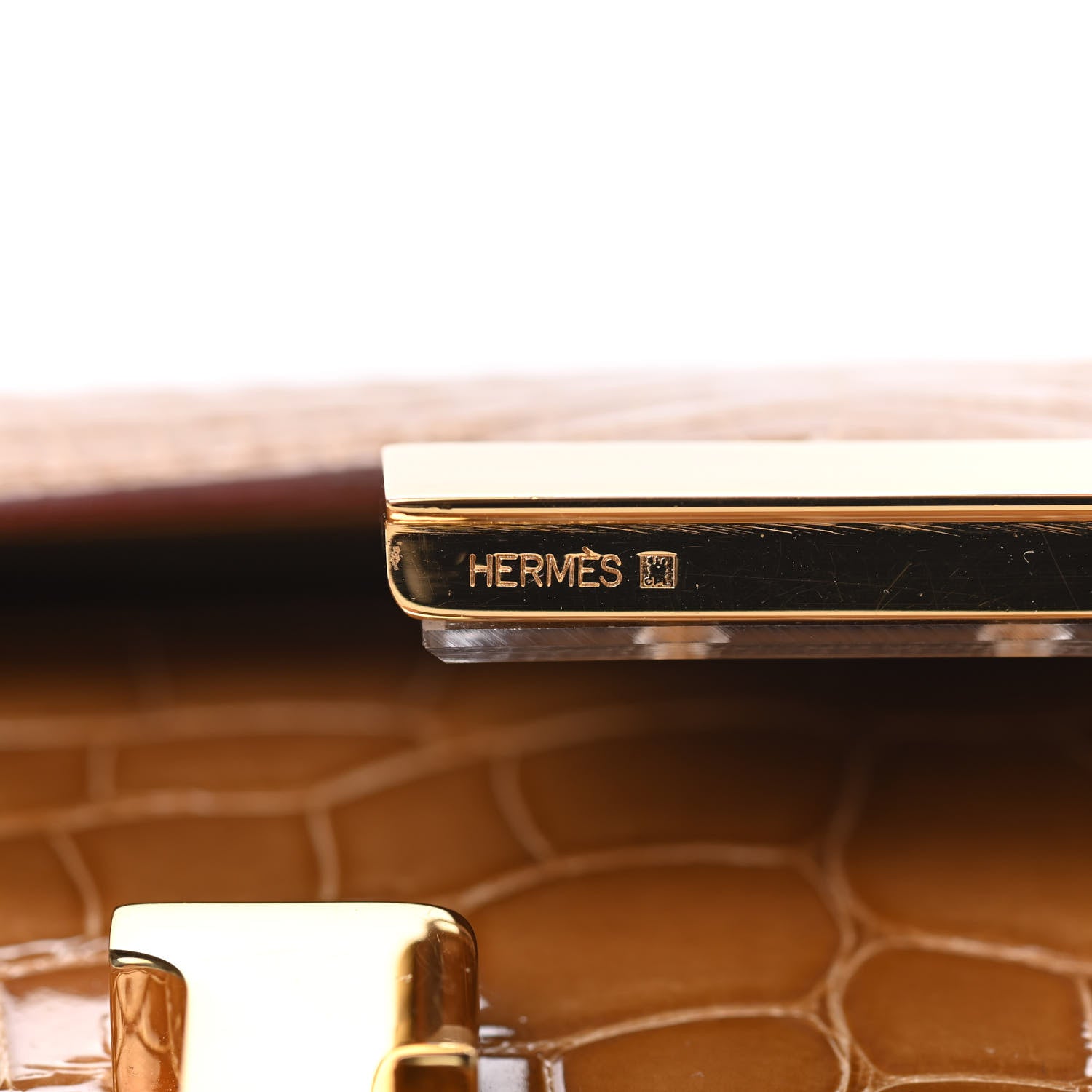 Hermes Shiny Alligator Constance 18 Tabac Camel 9 of 24