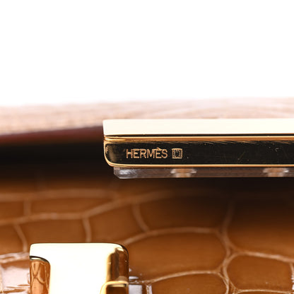 Hermes Shiny Alligator Constance 18 Tabac Camel 9 of 24