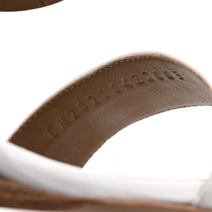 Hermes Nappa Brisbane Wedge Sandals 37 White 9 of 12