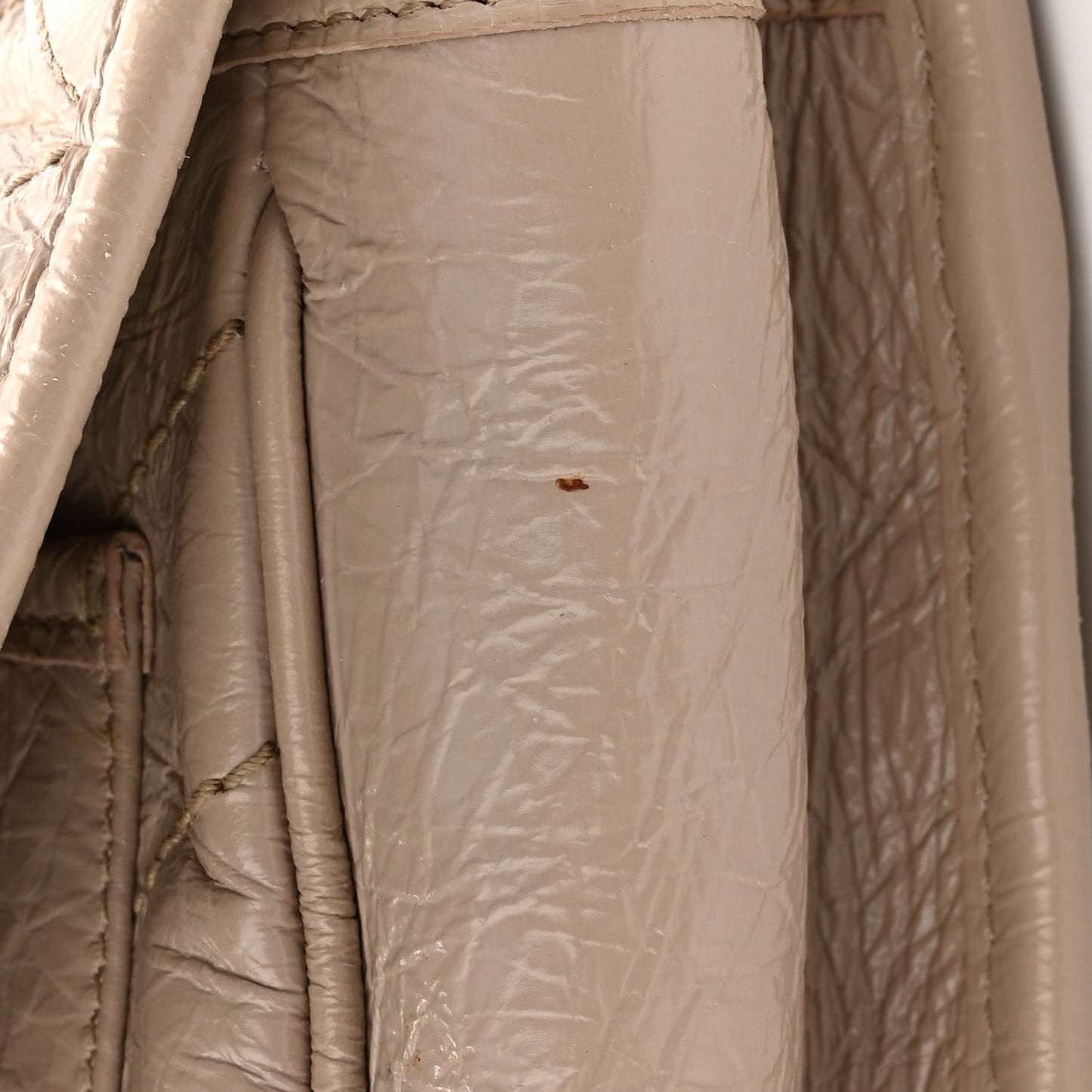 Crinkled Calfskin Matelasse Monogram Medium Niki Chain Satchel Light Natural