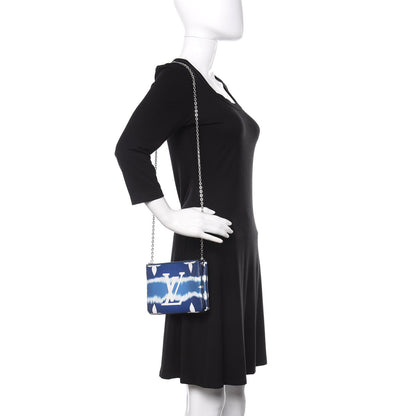 Louis Vuitton Monogram Giant Escale Double Zip Pochette Blue 2 of 12