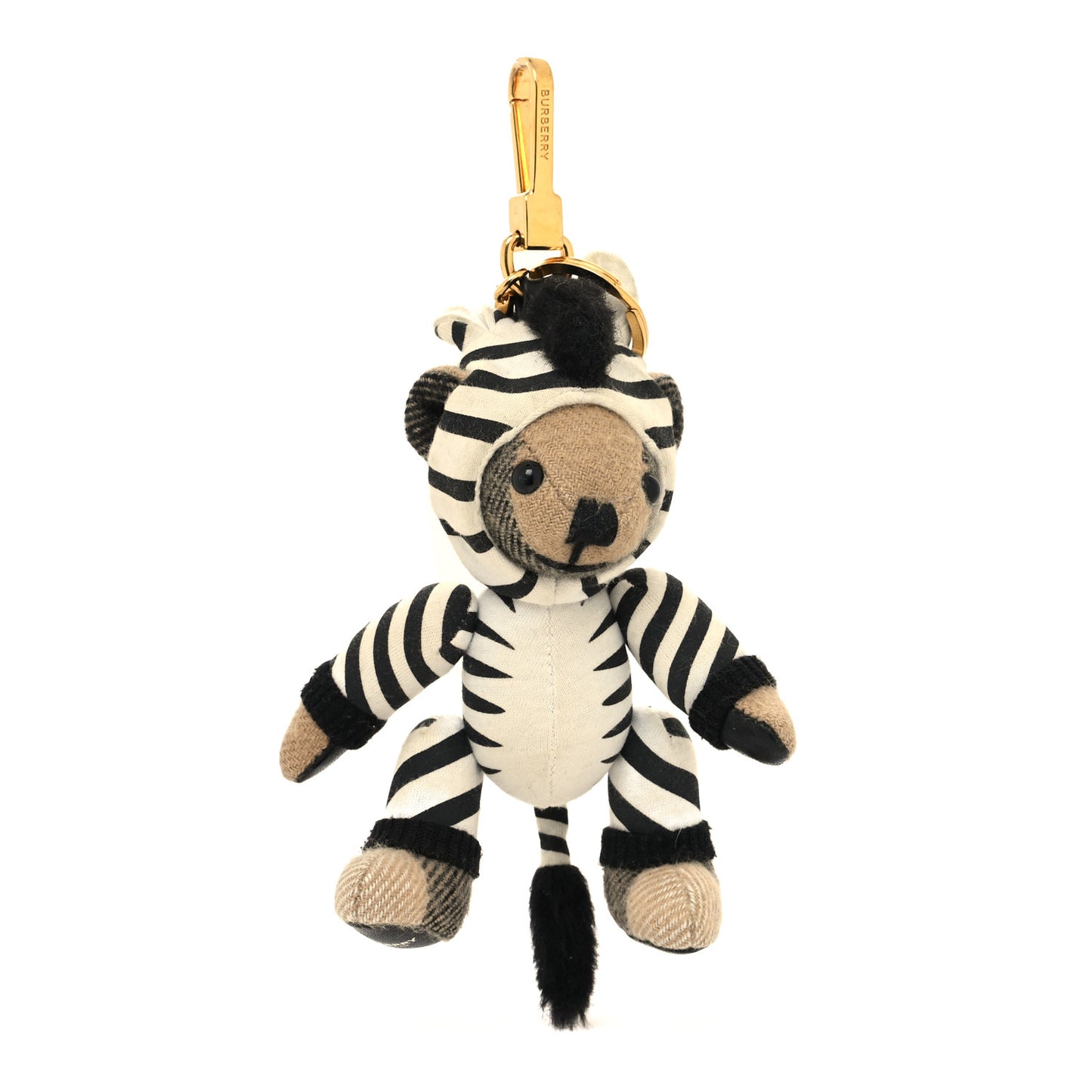Cashmere Thomas Zebra Costume Teddy Bear Keychain Charm Black White