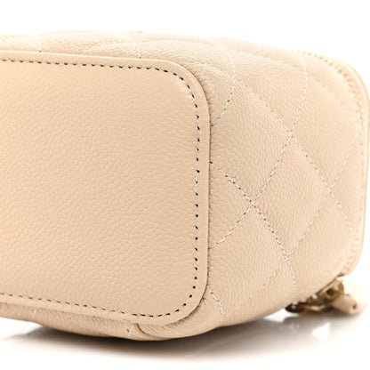 Chanel Caviar Quilted Tiny CC Mini Vanity Case With Chain Beige 8 of 9
