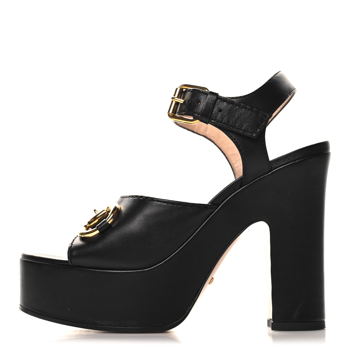 Nappa Charlotte Horsebit 40/135mm Platform Sandals 37 Black