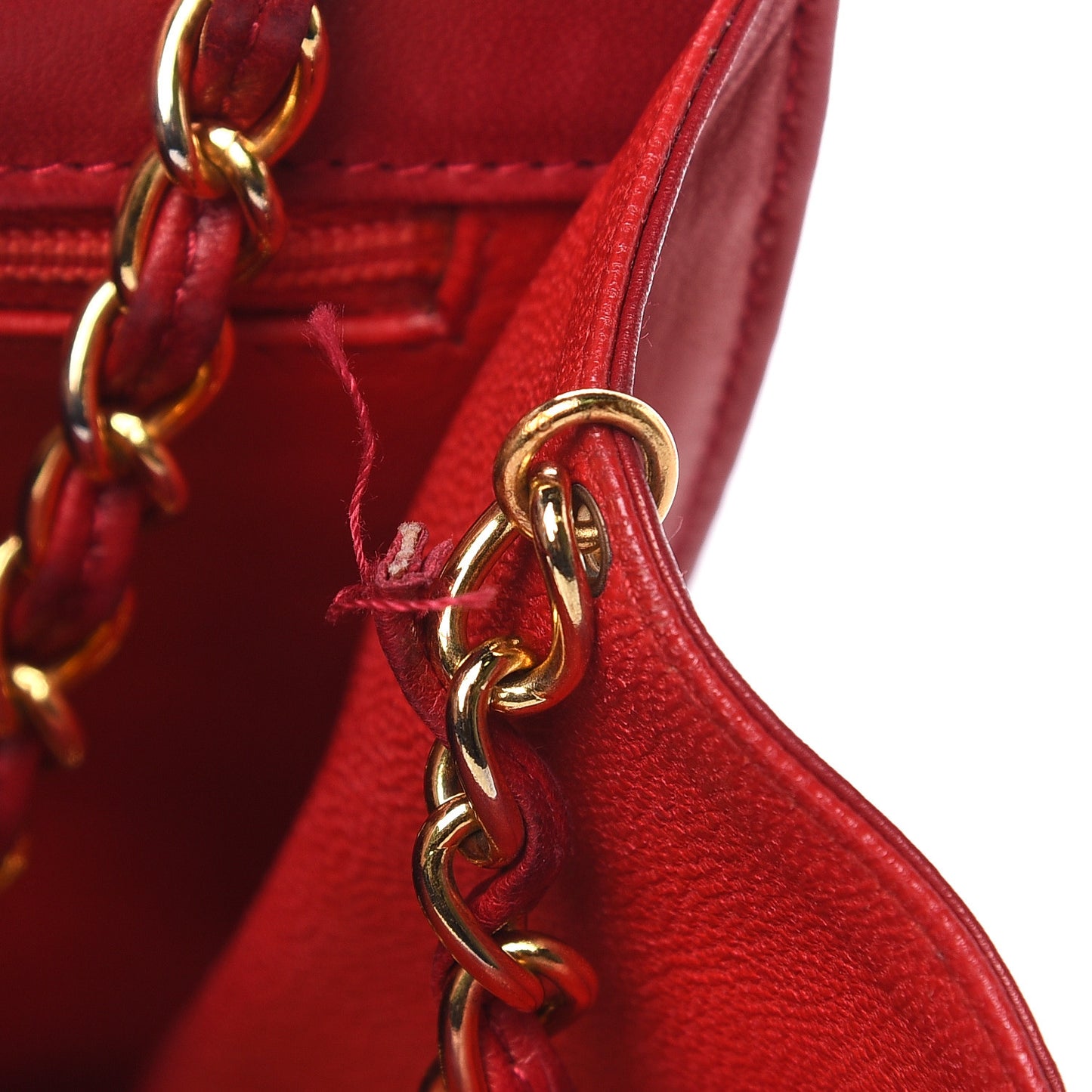 Lambskin Quilted CC Small Single Flap Red