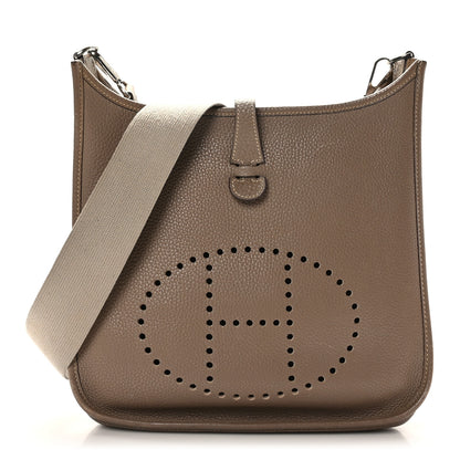 Hermes Taurillon Clemence Evelyne PM Etoupe 1 of 9